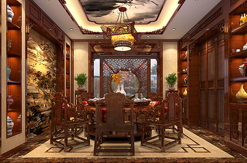 烟台温馨雅致的古典中式家庭装修设计效果图
